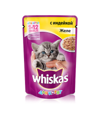 Whiskas для котят желе с индейкой 85 гр.